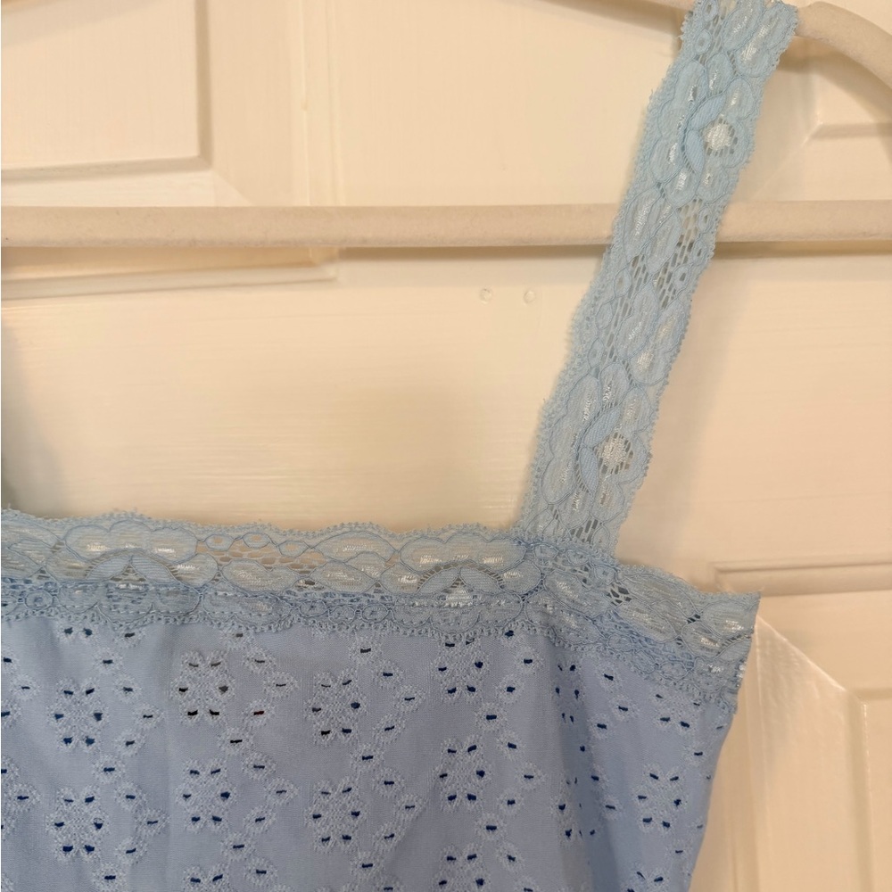 Edikted Virginia Lace Trim Eyelet Tank Top🩵 - Picture 5 of 6